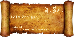 Maic Zselyke névjegykártya